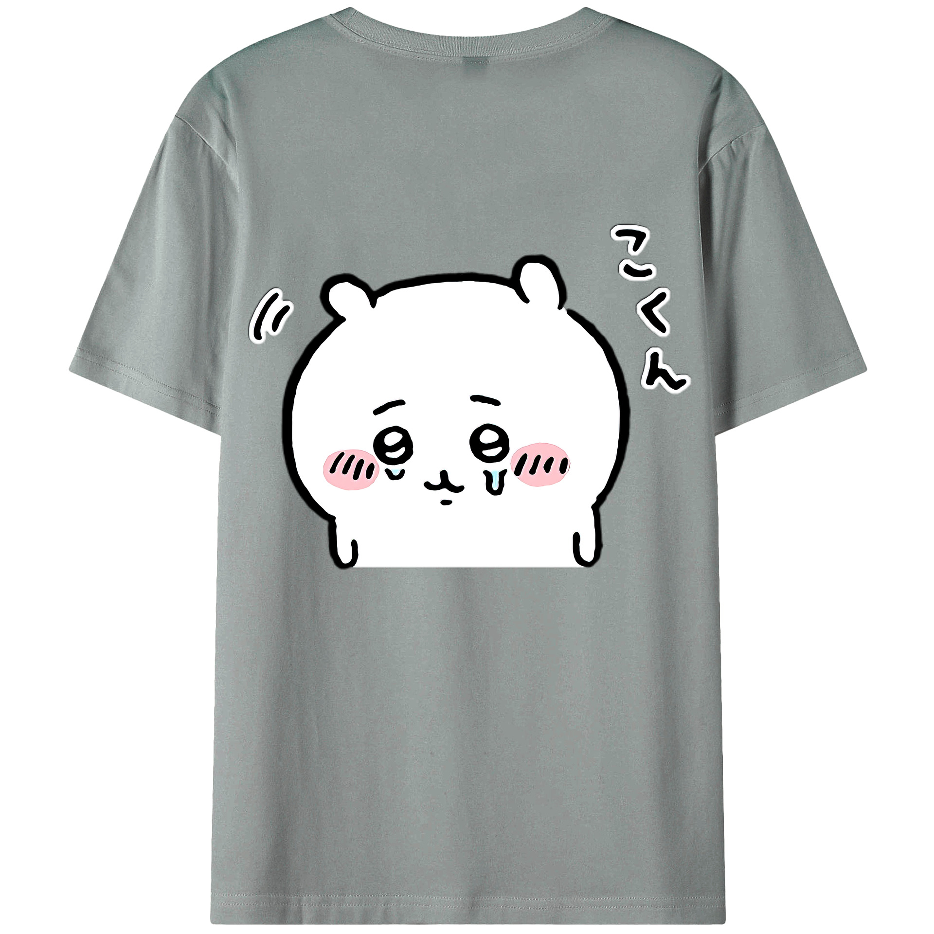 （画像用） ちいかわ ちいかわ Chii-kawa chiikawa 綿100％ メンズ半袖Tシャツ（バックプリント） 通気性